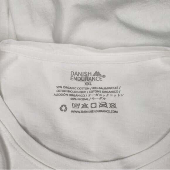 Danish Endurables White Short Sleeve Tee Classic Organic Cotton Modal Men's XXL - Picture 5 of 10